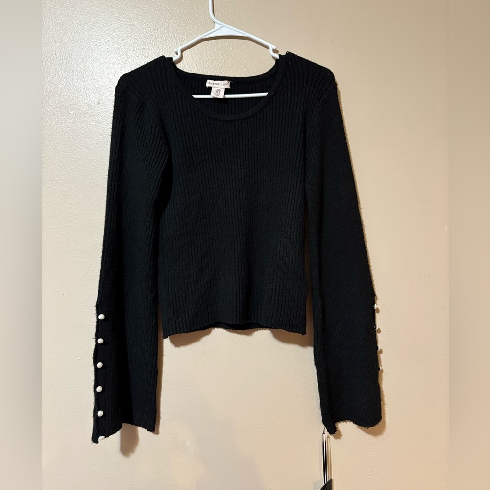 Sincerely Jules Black Knit Sweater size Medium NWT